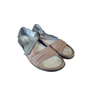 Naot Papaki Shiitake Nubuck Sterling Leather Comfort Sandals Nerd Boho Norm 8 39